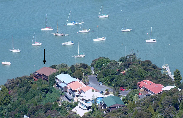aerial view of De Haven Street, Opua, Bay of Islands